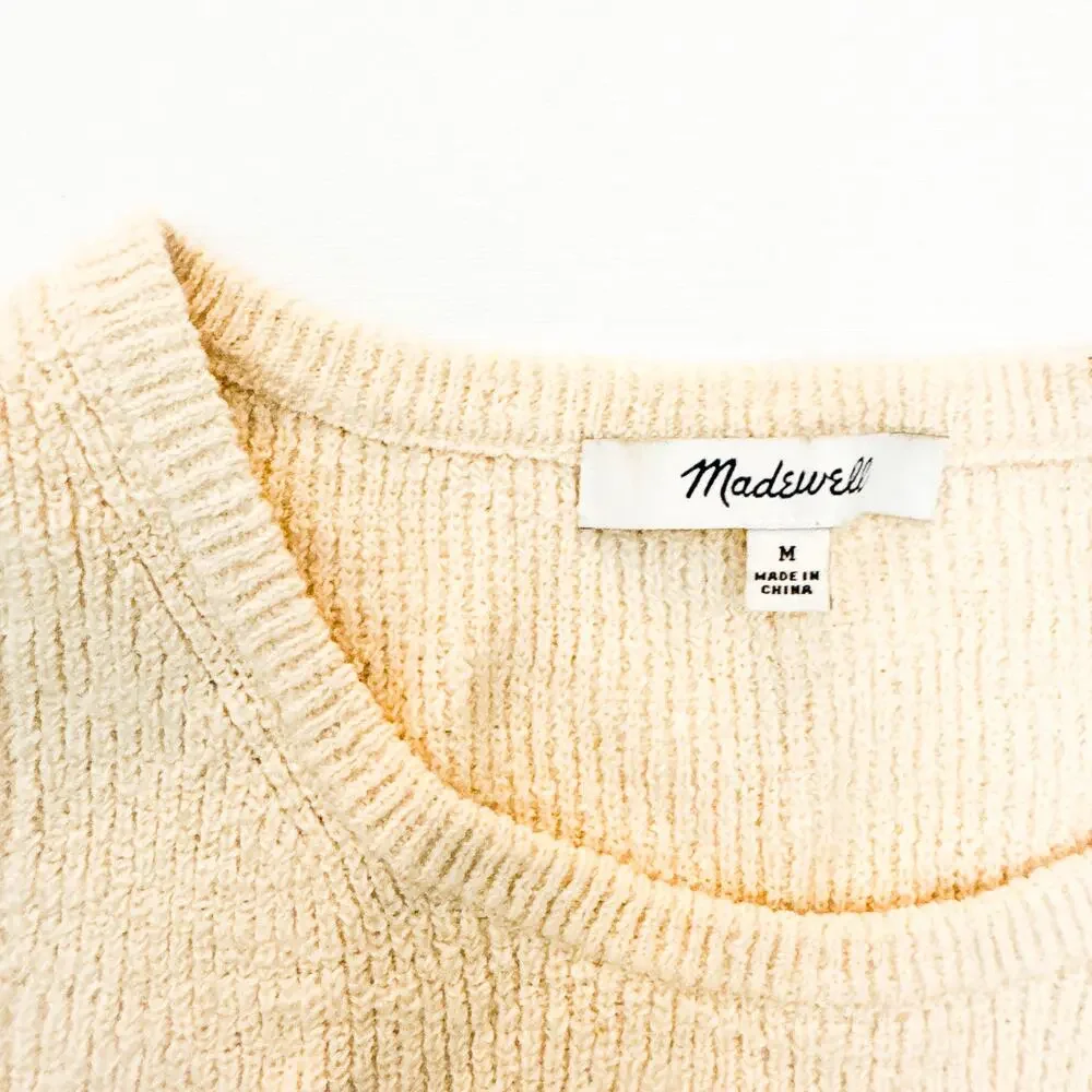 Madewell Knit Sleeveless Crop Top Cream Size Medium - Picture 3 of 6